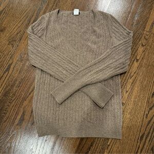 VTG J. Crew Women’s Medium Snug Fit Pullover Cable Knit Cashmere V-Neck Sweater